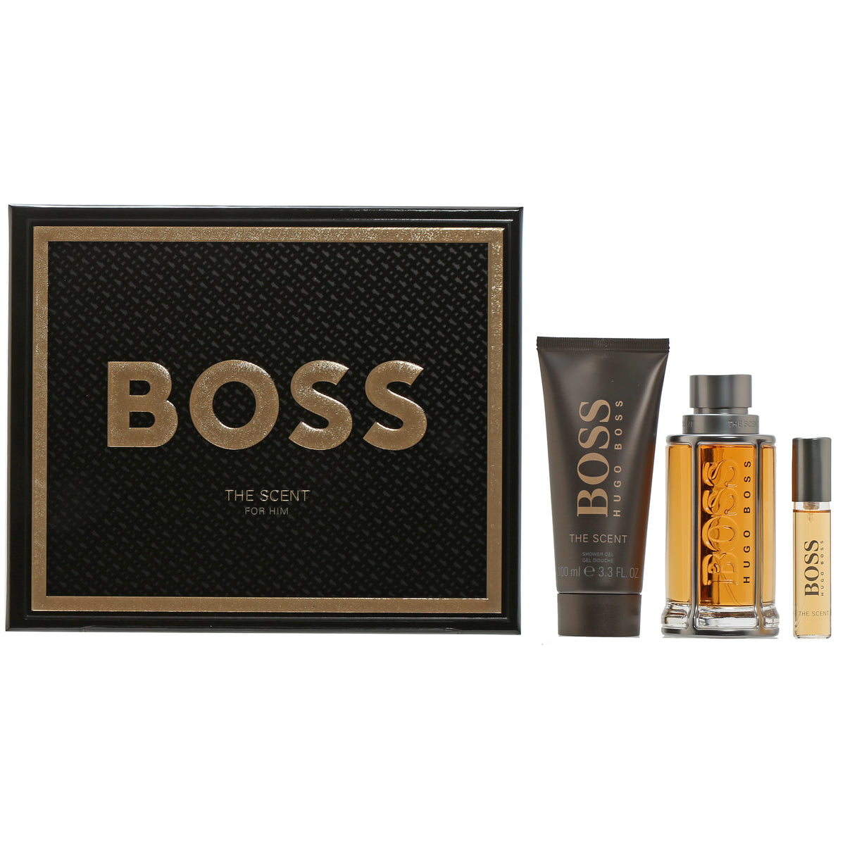 BOSS THE SCENT by HUGO BOSS SET 3.4 EDT/3.4 SG/10 ML EDT SET