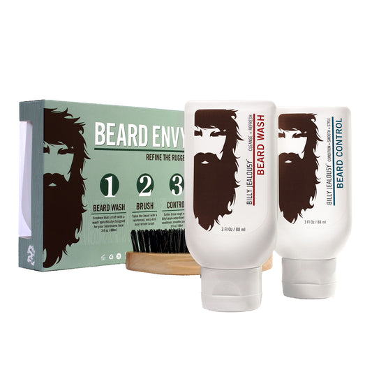 BILLY JEALOUSY BEARD ENVY KIT (2) 3 OZ ITEMS W/BRUSH SET