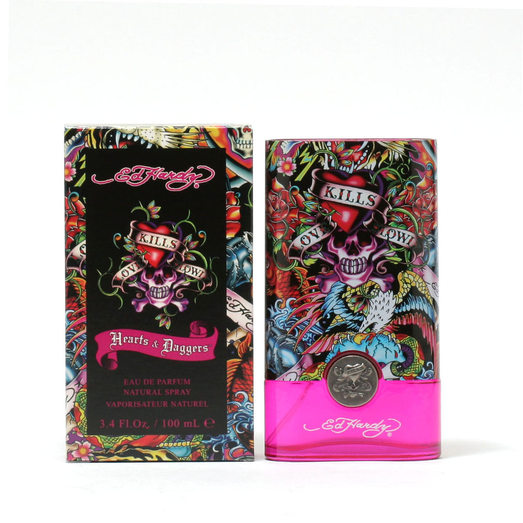 HEARTS AND DAGGERS by ED HARDY LADIES - EDP SPRAY 3.4 OZ