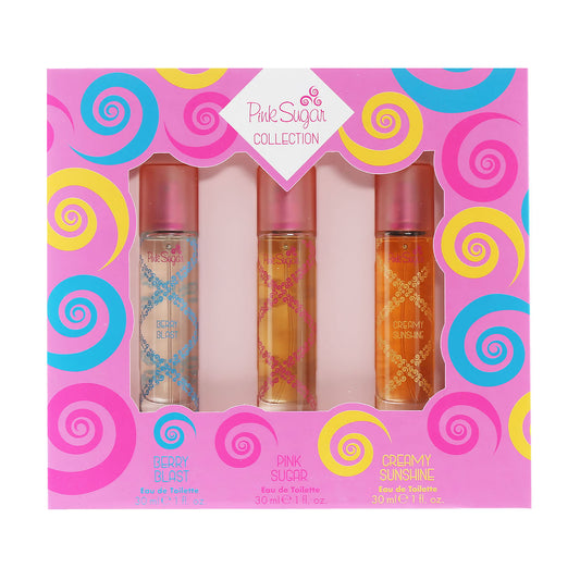 PINK SUGAR RAINBOW SET 1 OZ EDT/CRMSUN/BERRY SET