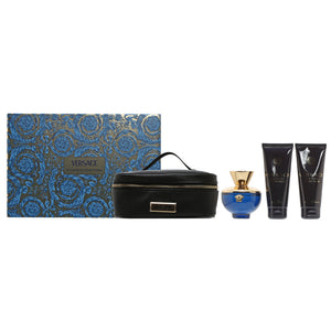 VERSACE DYLAN BLUE LADIES SET 3.4 EDP/3.4 BSG/3.4 BL/BAG SET