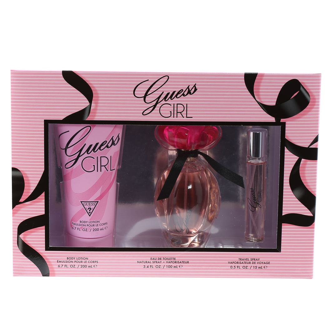 GUESS GIRL LADIES SET 3.4 EDT/ 6.7 BL/0.5 TRAVEL SPRAY SET