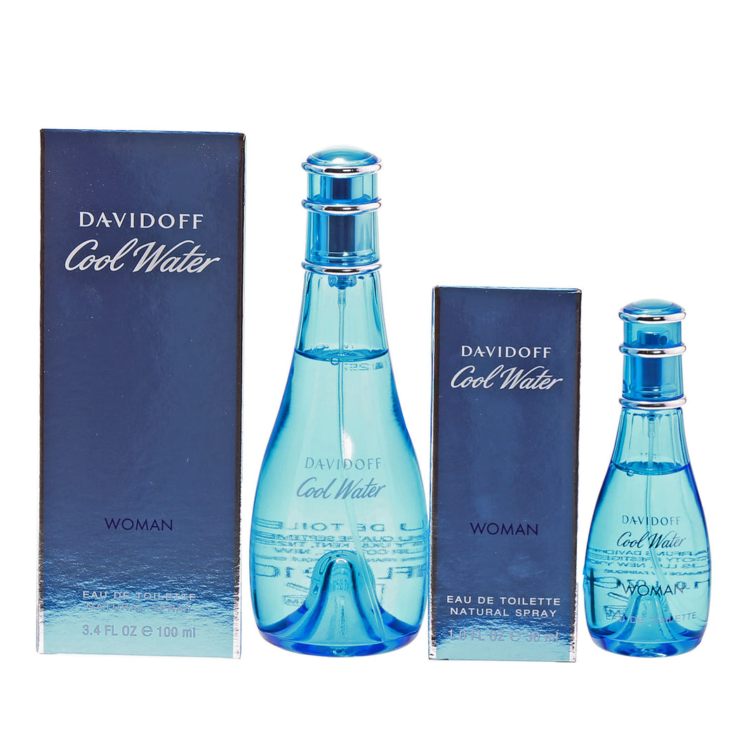 DUO DAVIDOFF COOLWATER 3.3 OZ/ 1 OZ EDT SPRAY DUO