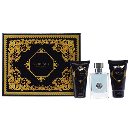 VERSACE POUR HOMME 1.7 SP/1.7 ASB/1.7 H/B SHAMPOO HARD BOX SET