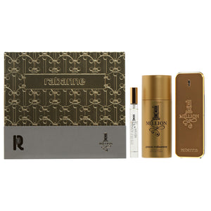 PACO RABANNE ONE MILLION SET 3.4 EDT/5.1 DEO SPRAY/.34 EDT SET