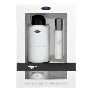 MUSTANG WHITE MENS SET 6.7 BODY SPR/ .5 EDT SET