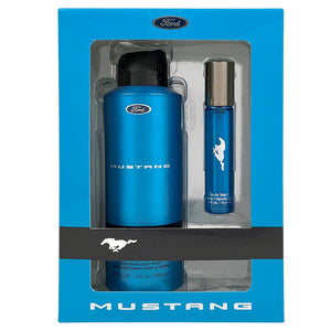 MUSTANG BLUE MENS SET 6.7 BODY SPRAY/ .5 EDT SET