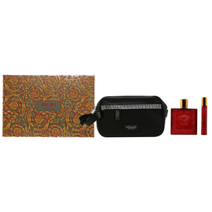 VERSACE EROS FLAME MENS SET 3.4 EDP/0.3 EDP/BAG SET