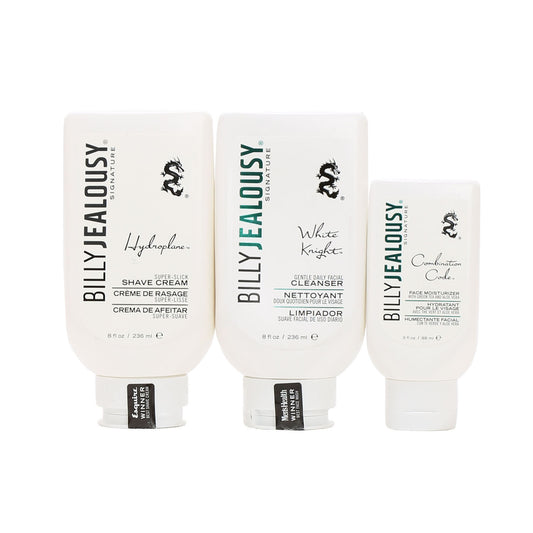 BILLY JEALOUSY FULL SIZE SHAVE TRIO/FACE CLEAN/MOIST/SHAVE CR TRIO