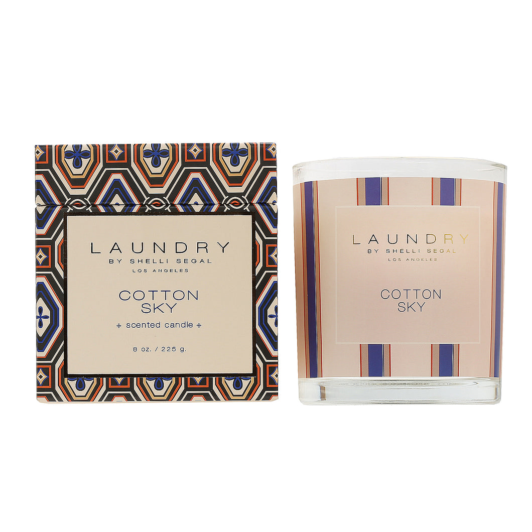 LAUNDRY by SHELLI SEGAL COTTON SKY SCENTED CANDLE 8 OZ