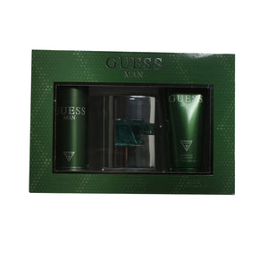 GUESS MEN 3 PC GIFT SET 2.5EDT 6.OZ.DEO SPRAY AND S&G 6.7OZ. SET